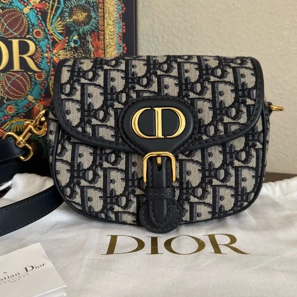 DIOR Small Bobby Bag in Blue Oblique Jaquard - Picture 3 of 10